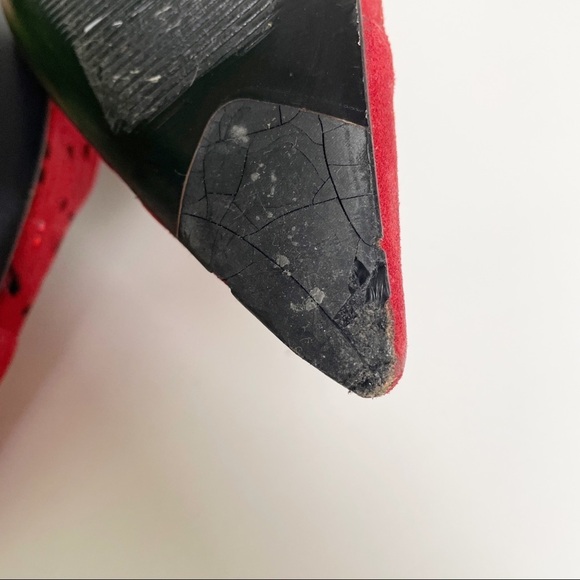Via Spiga Red Perforated Suede Leather Pumps 5.5 - Picture 12 of 12